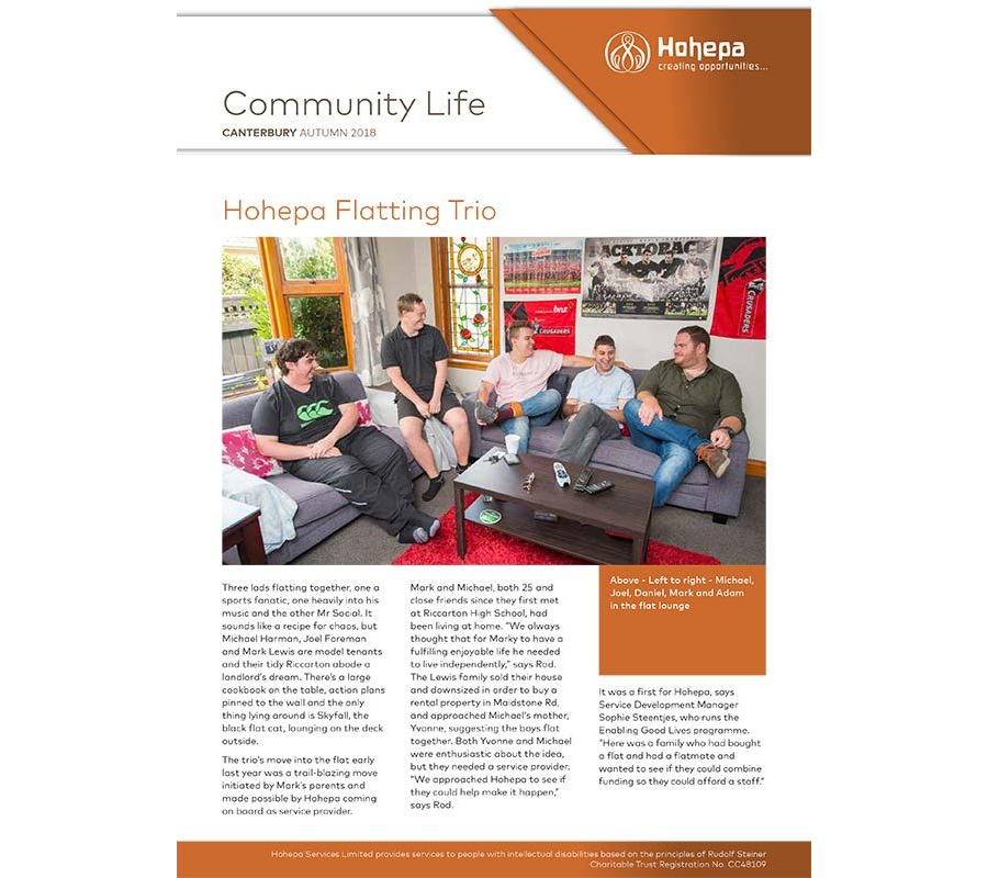 Hōhepa Canterbury Community Life Newsletter - Autumn 2018